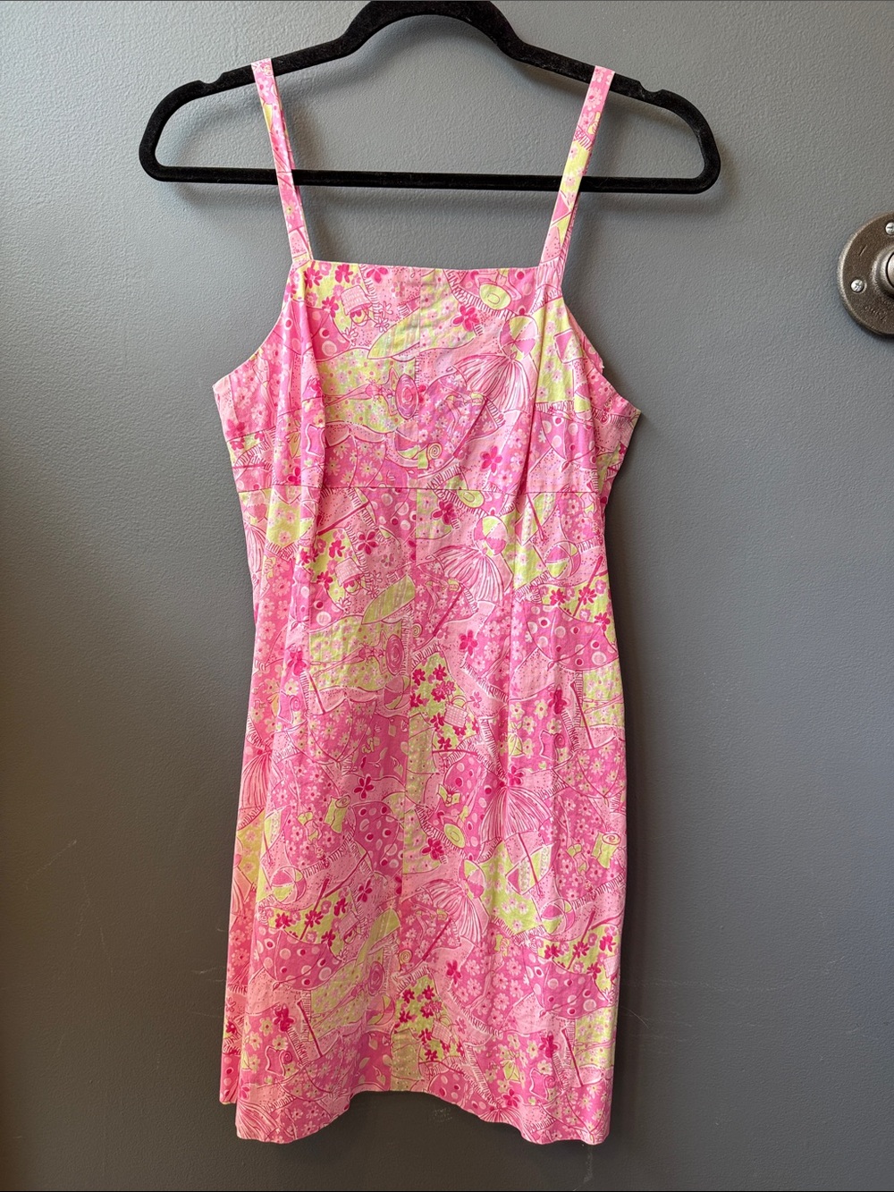 Lilly Pulitzer Vintage Pink and Lime Floral Dress